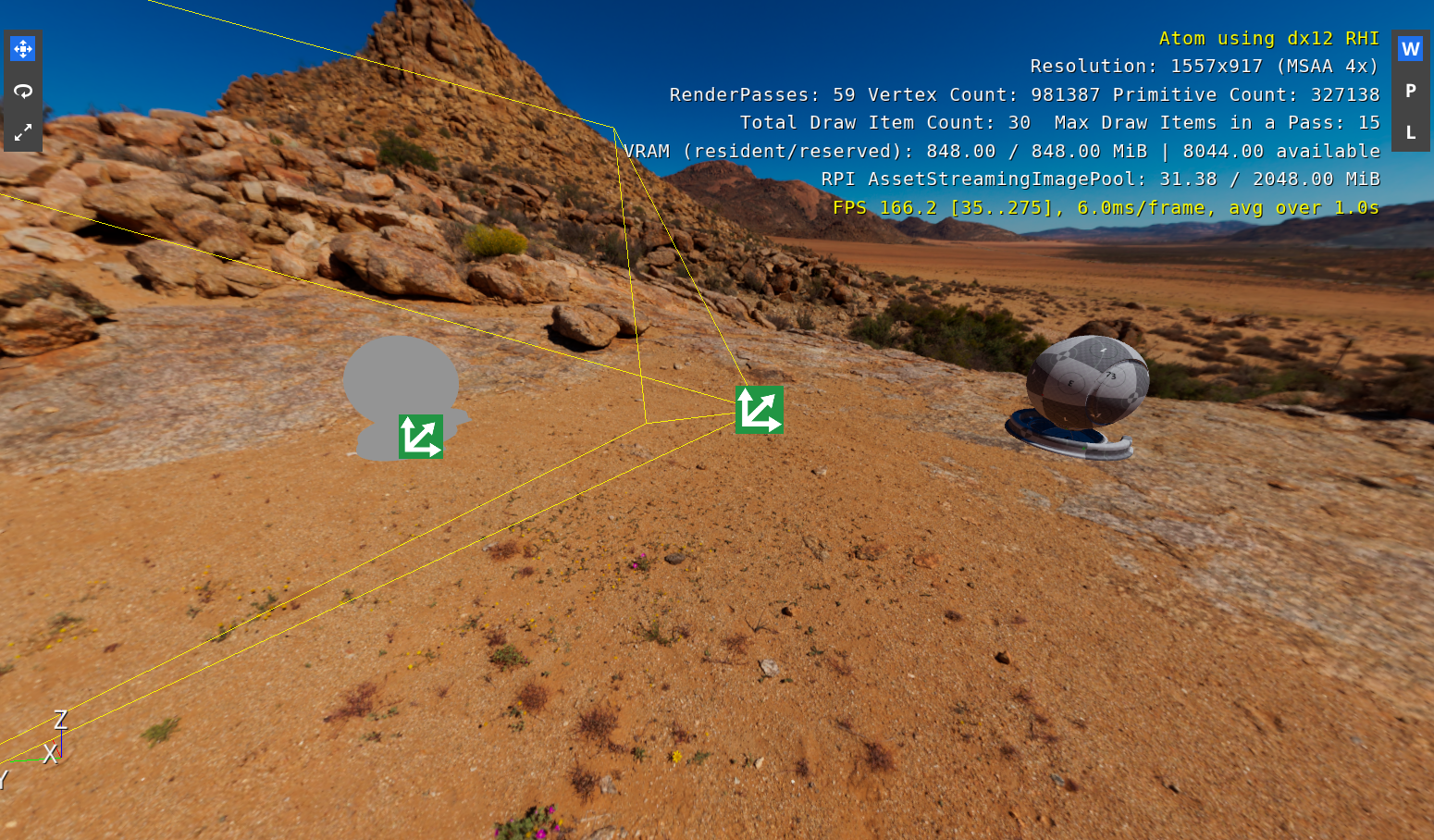 The step of drawing the shaderball at an offset
