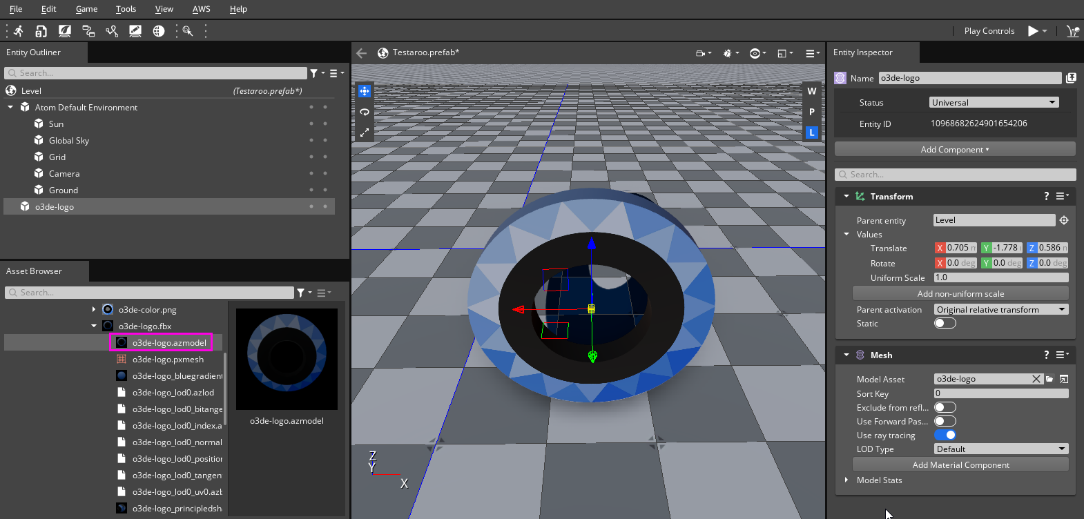 Drag the mesh asset into the viewport.