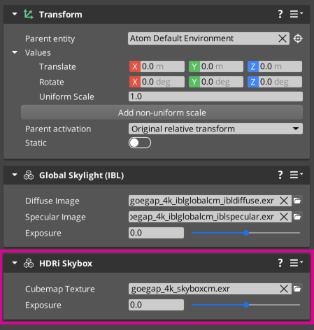 Delete the HDRi Skybox component.