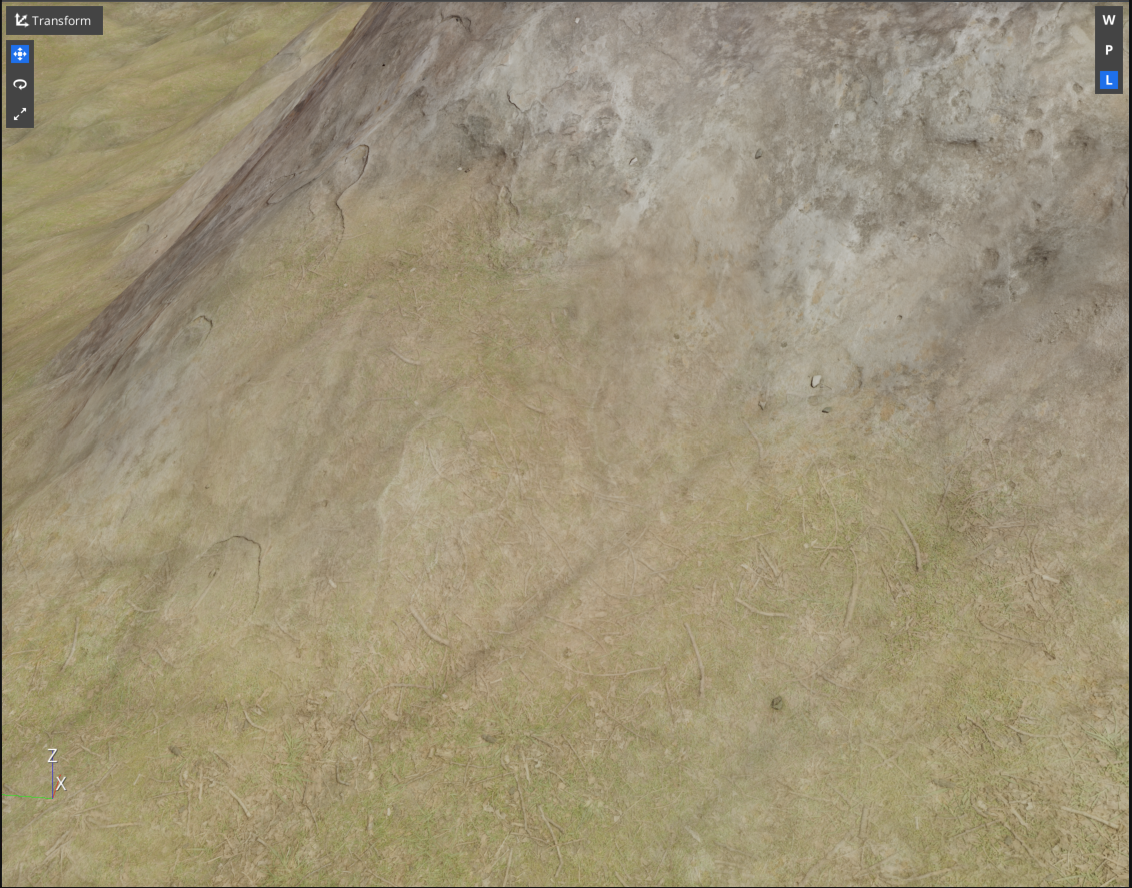 Detail materials blended with alpha blending.