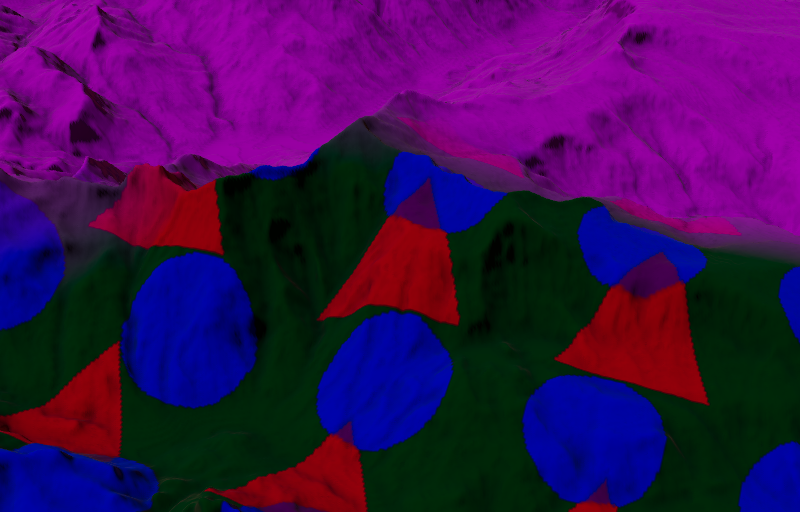 An example of macro and detail materials applied to a terrain.