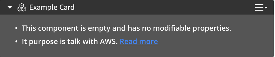 An empty component card with no content.