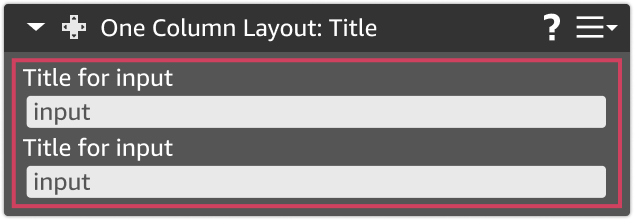 A card component with one column layout