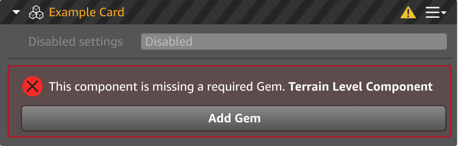 A broken card component.