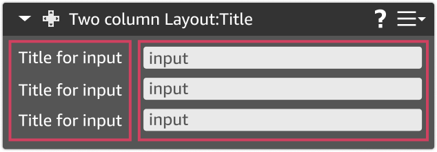 A card component with two column layout