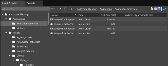 Asset Browser Table View.