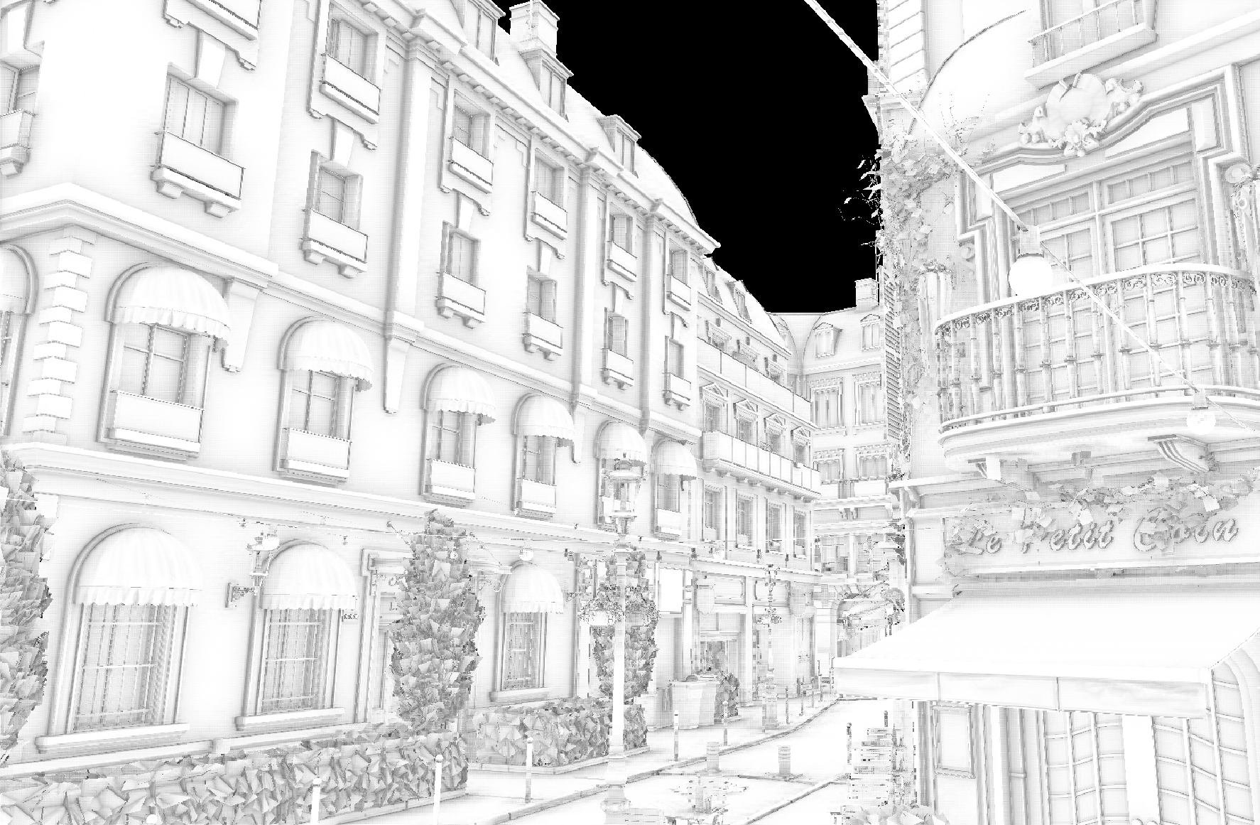 Image of SSAO applied to the Bistro scene