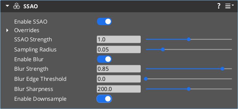 SSAO Component Properties