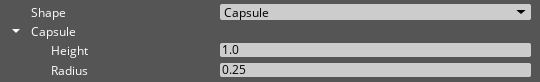 PhysX Primitive Collider component interface, Capsule.
